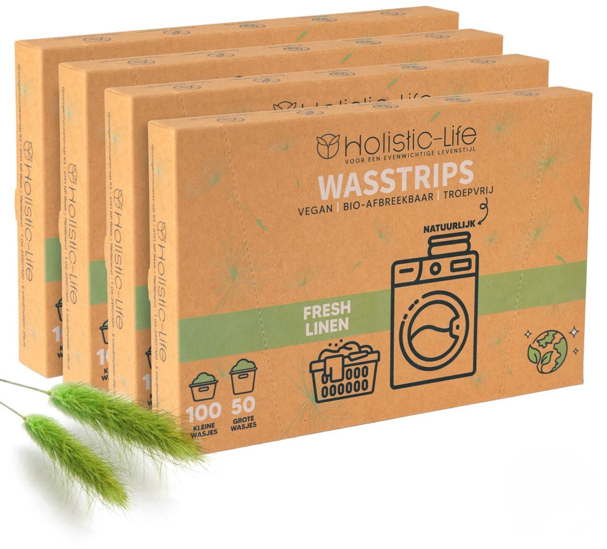 Wasstrips - Fresh Linen 400 Wasbeurten Incl. Wasverzachter – Wasmiddel Wasdoekjes – Wasmiddeldoekjes - Vegan – Zero Waste