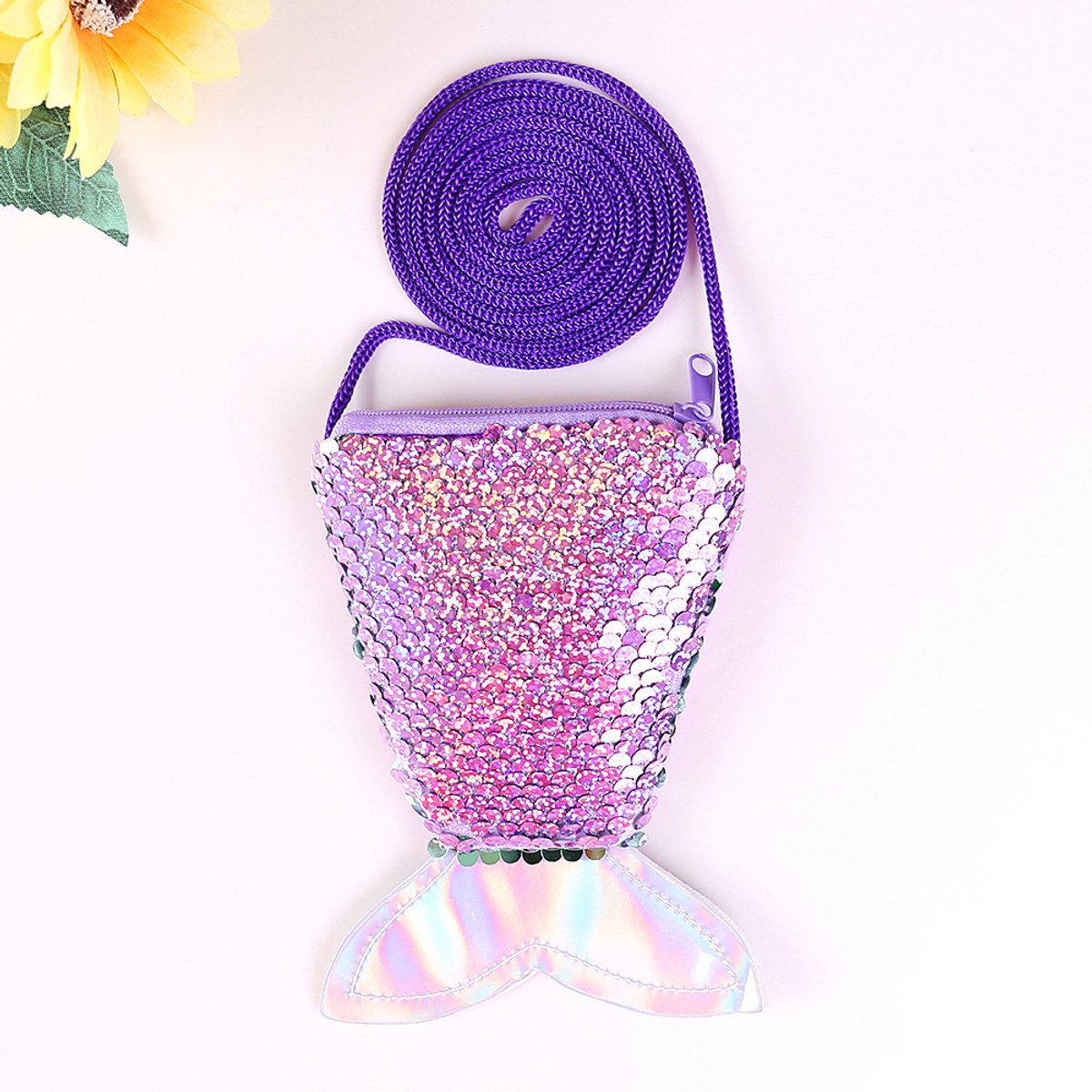 carmdering - Meerjungfrau Tas - Glitter Portemonnee - Kinder Accessoire Set - Kleurveranderende Pailletten - Polyester - Lichtgewicht Ontwerp - Ideaal Voor Feestjes - 1 Stuk