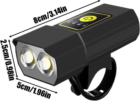 Super Bright Bike Light – Bicycle Headlight, Rechargeable USB Lamp | Waterproof Front Light for Road Bike, Scooter, Helmet, Home Work, Evening Trip, Outdoor Use, Men Women Safety Night Lights — afbeelding 5