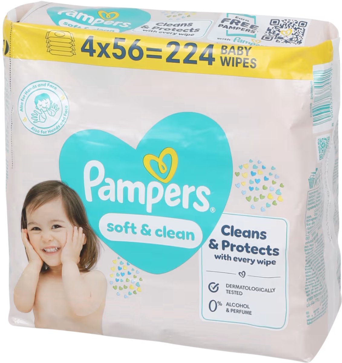Pampers babydoekjes Soft & Clean 4 x 56 stuks