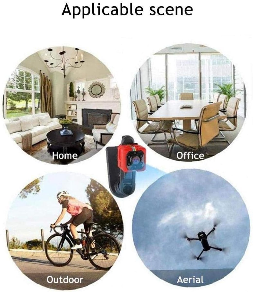 Mini Camera, Camera HD Audio- en Video-opname, Beveiligingscamera, Camera voor Kleine Honden, Nanny Cam, Babyfoon, Huisbeveiligingscamera, Nachtbewegingsdetectie (rood) – foto 6