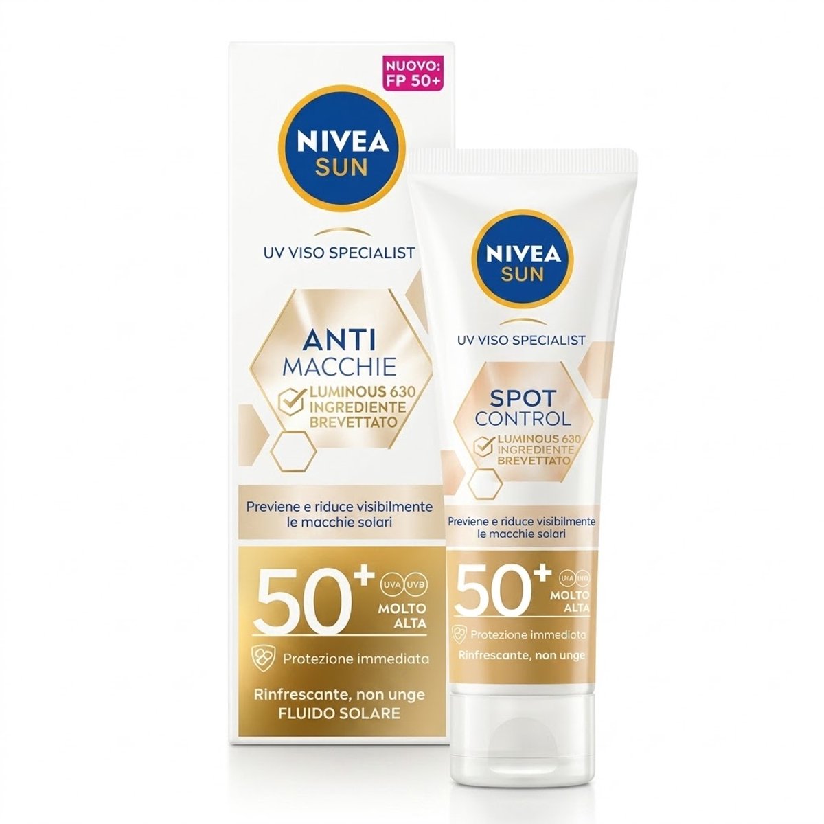 NIVEA Sun Luminous Zonnecrème Gezicht SPF 50 - 2 x 40 ml - Voordeelverpakking