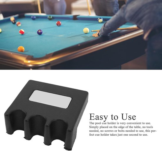 Keuhouder - Biljartaccessoire - Pooltafel Stabiliteit - Antislip Achterkant - 10x10x5 cm - Zwart — afbeelding 2