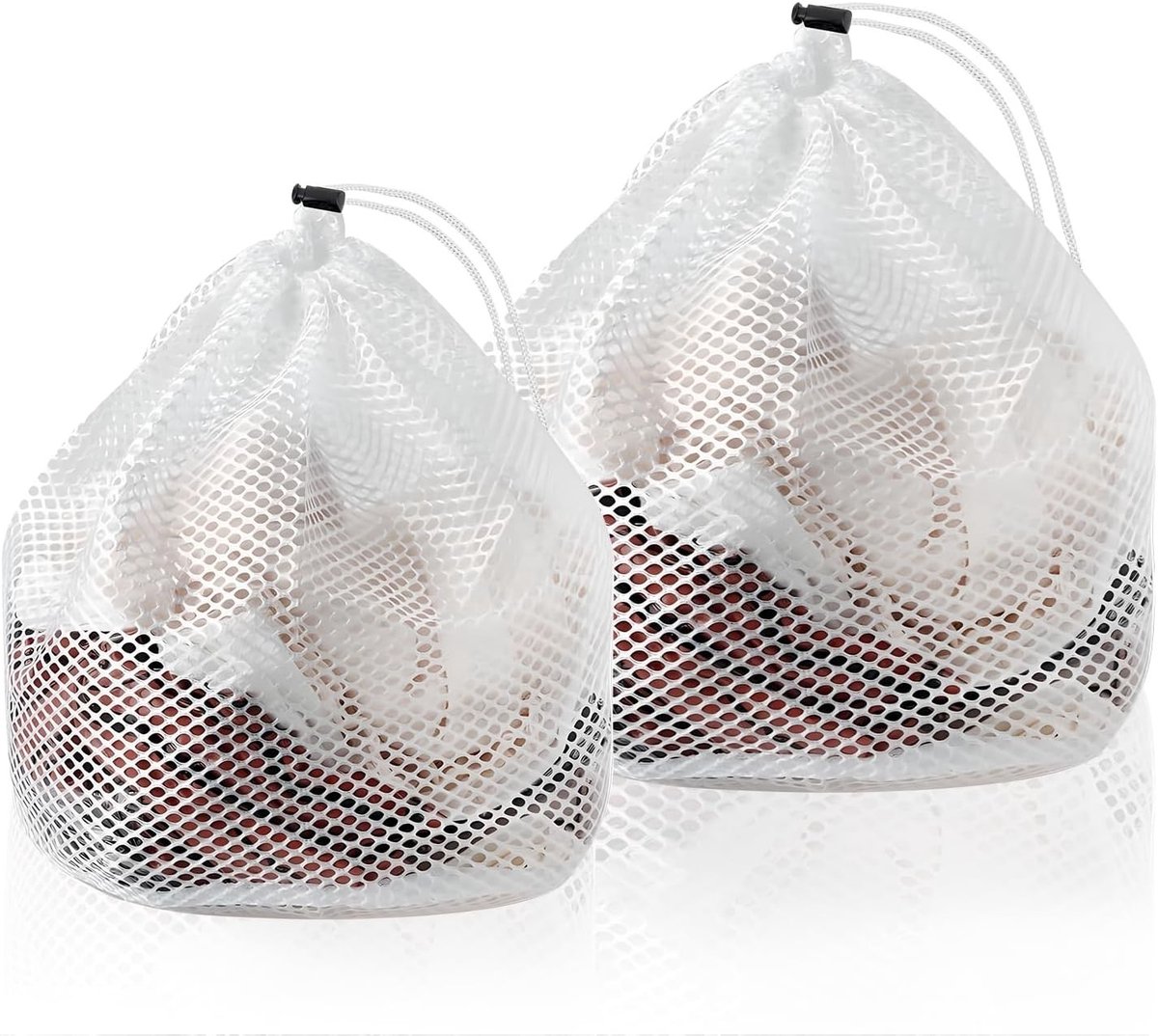 Set van 2 wasnetten met trekkoord voor delicate kleding, ideaal voor wasmachine, sokken en bh's (11.8"x15.8"/15.8"x19.7")