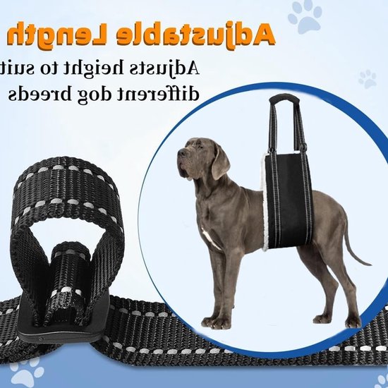Verstelbare honden draaghulp voor ondersteuning van gehandicapte en oudere honden, veilig en comfortabel voor kleine, middelgrote en grote honden — afbeelding 2