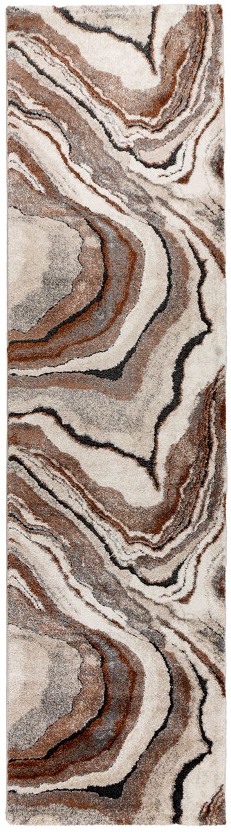 Vloerkleed Bologna 461 terra – 80 x 300 cm – polypropyleen & polyester, machinegeweven