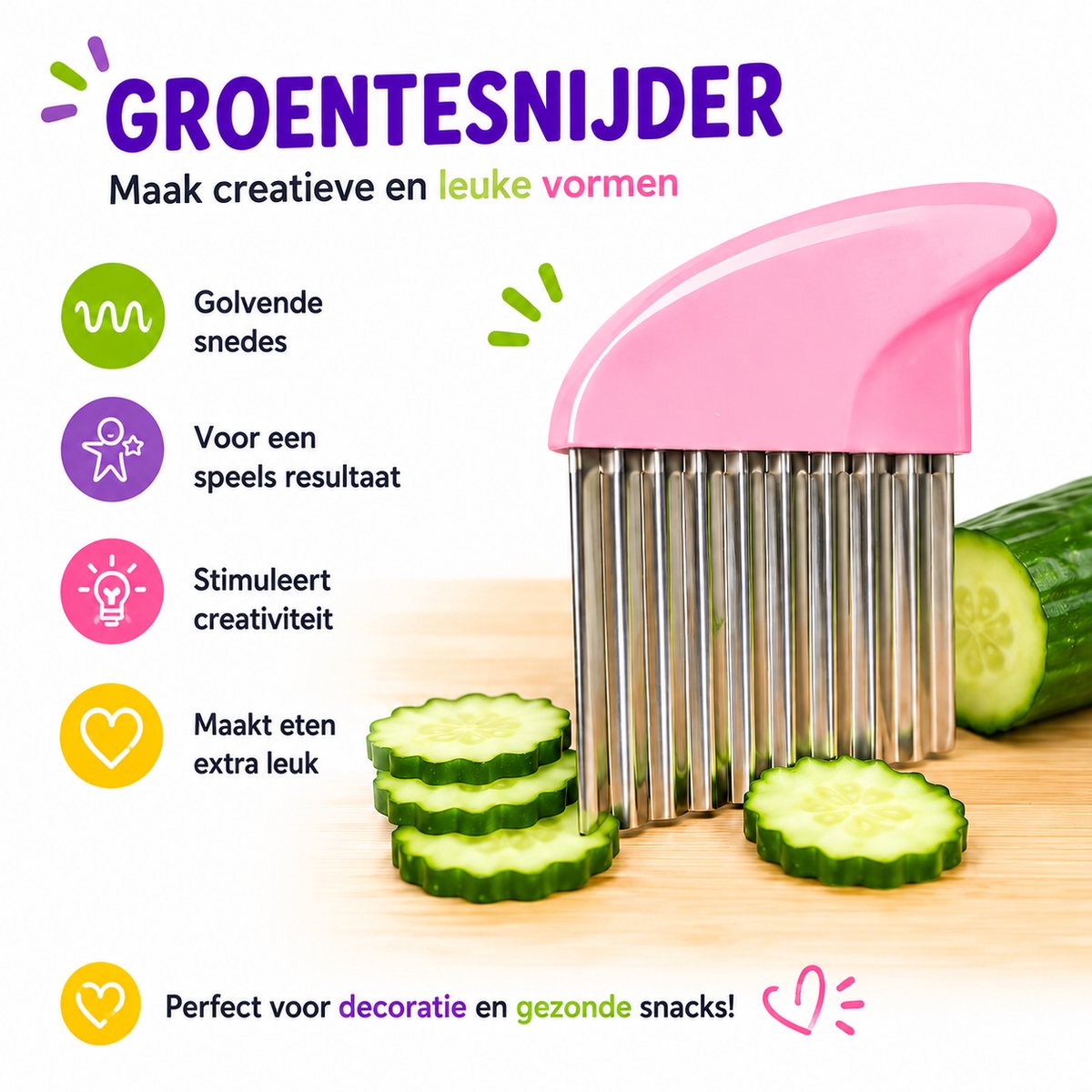 Joybelli® Kinderkeuken Set 14-delig | Kindermessen | Snijplank | Dunschiller | Uitsteekvormpjes | Veilig Kookgerei voor Kinderen — afbeelding 4
