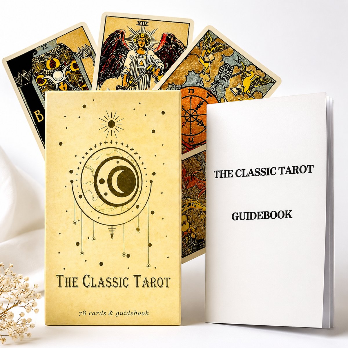 NEWI - Tarot Kaarten met boek - Tarot Deck - Oracle Cards - Orakelkaarten - Affirmatiekaarten - Archetype - Intentiekaarten - Spiegelkaarten - 78 tarotkaarten