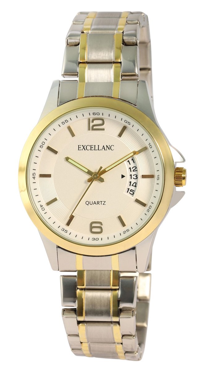 EXCELLANC Herenhorloge metaal Datumsweergave