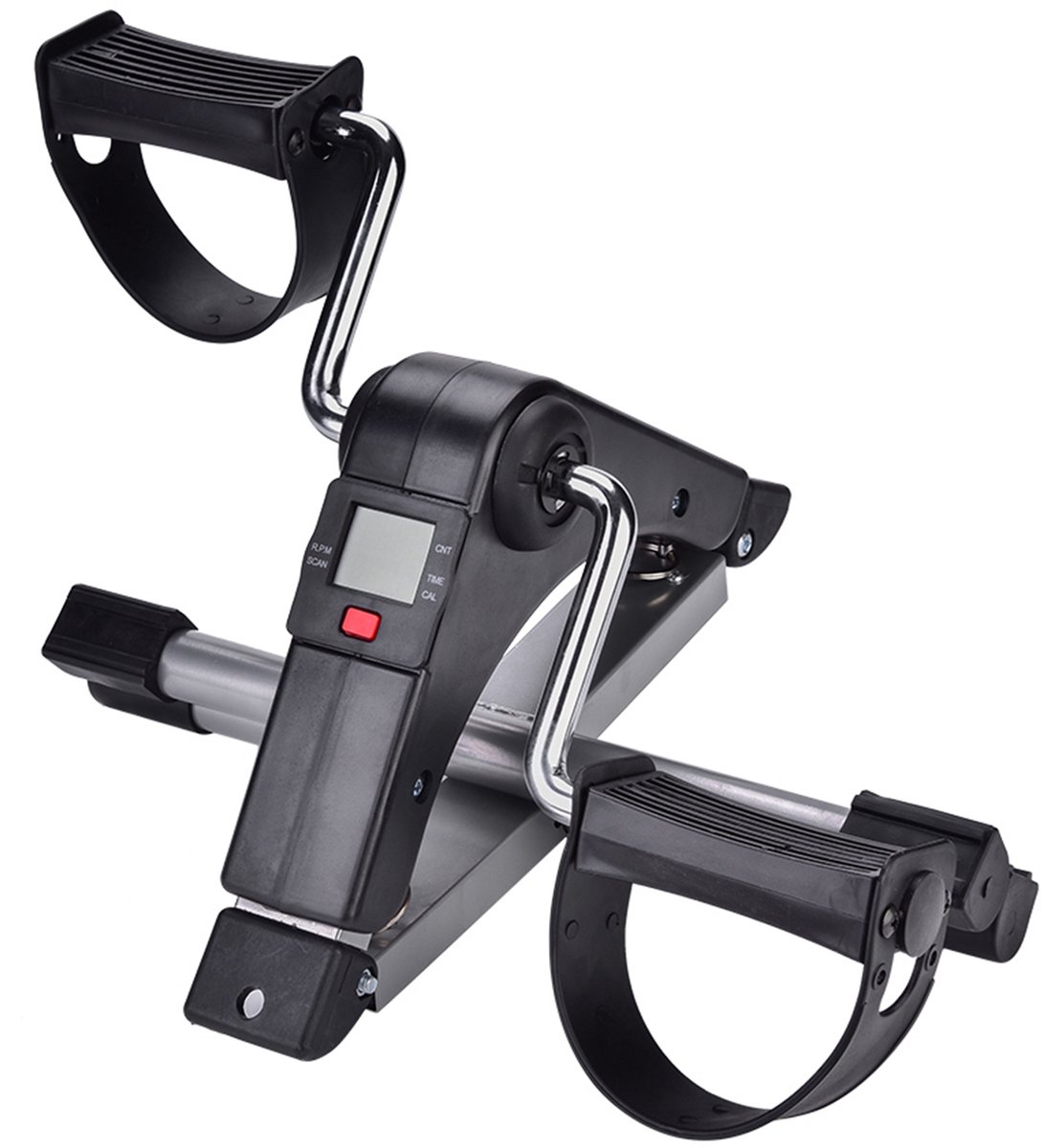 Stoelfiets - Hometrainer - Opvouwbaar - Met LCD-display - Fietstrainer met verstelbare weerstand - Bureaufiets - Zwart - Bewegingstrainer
