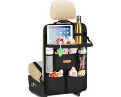 Autostoel Organizer met Tablethouder - Auto Organizer - voor Baby en Kinderen - Veel Opbergruimte - Geschikt voor O.A. Ipad - Zwart