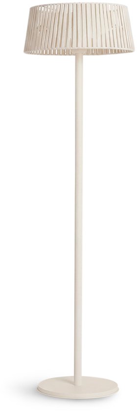 Gebroken witte staande terrasverwarmer met ronde voet.