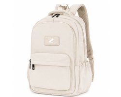 ZoeZo Design® - Laptop Rugzak 15.6 inch – 28L – Unisex Rugtas Dames & Heren – Schooltas – Waterafstotend & Anti-Diefstal – Crème/Beige