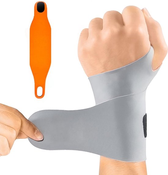 BOTC Polsbrace - Voor Rechts & Links - One Size - Polssteun - Polsbandage - 1 stuk - Grijs