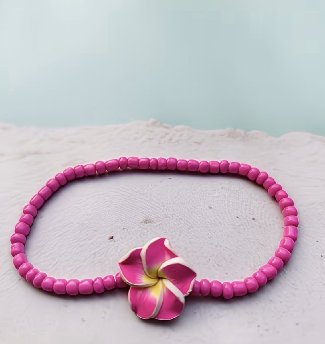 She life style - Zomerse roze bloemen enkelband - Elastische - Fuchsia
