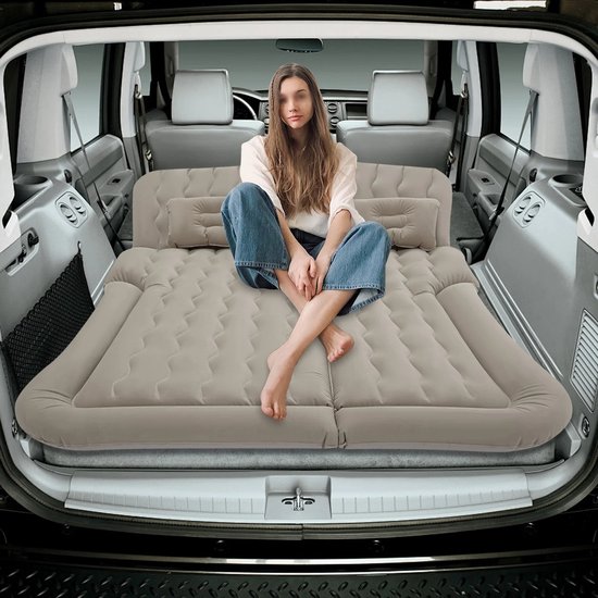 Linkforu - Luchtbed met Kussens - Opblaasbare Autobedset - voor Comfortabel Kamperen en Reizen - Geel –Zwart - Grijs van Linkforu — afbeelding 3