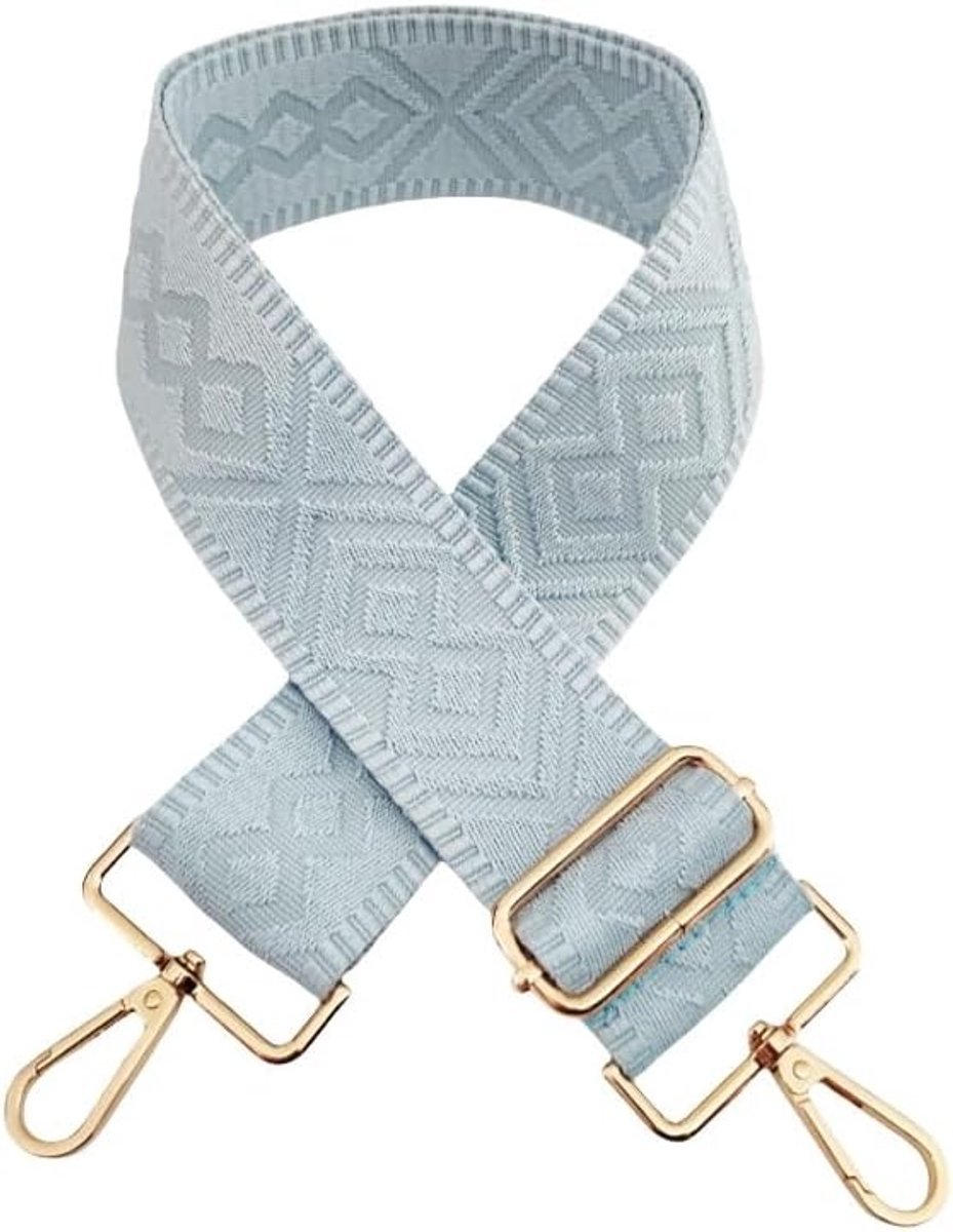 Tasriemen - Verstelbare Schouderriem Boho Stijl - 1 Stuk 5 cm Breed 72-130 cm Lang - Duurzaam Nylon met Robuuste Hardware - Voor Handtassen en DIY Accessoires - Blauw