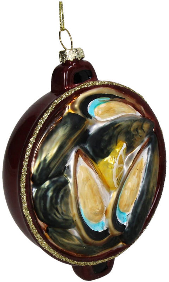 HD Collection Kerst Ornament “Gestoomde Mosselen” Glas Multi 11,4cm