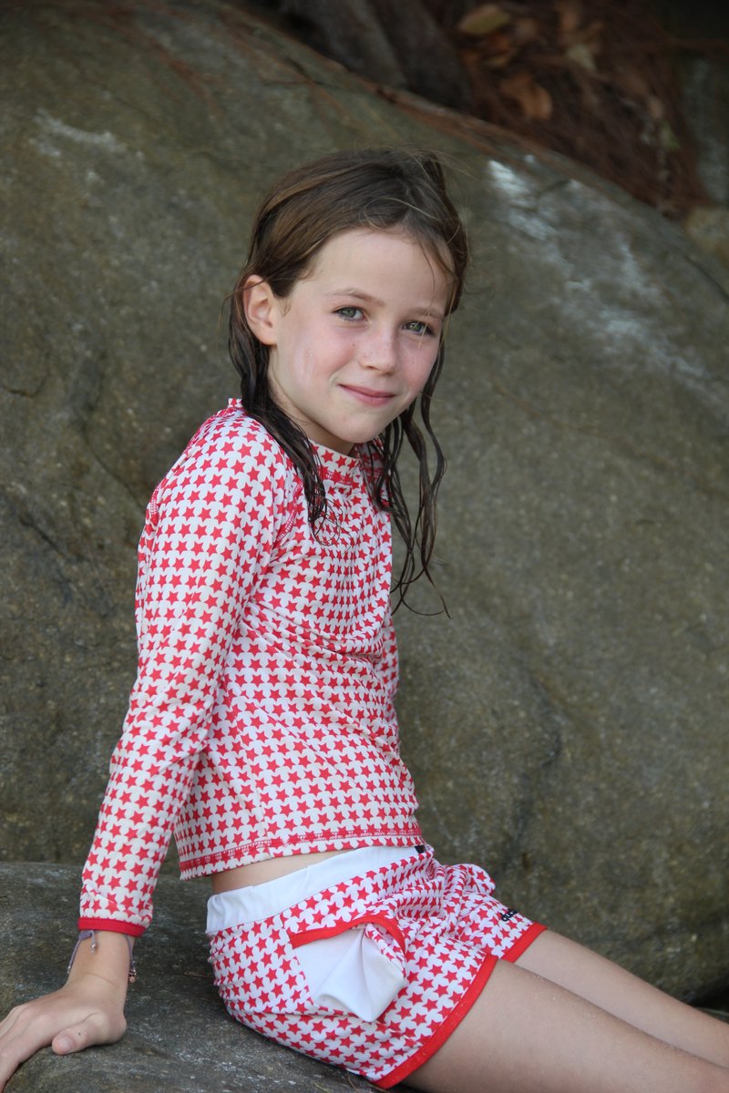 Ducksday - Zwemshirt - UV werend - UPF50+ - sneldrogend - lange mouwen - meisje - Star - 9 - 10 jaar — afbeelding 4