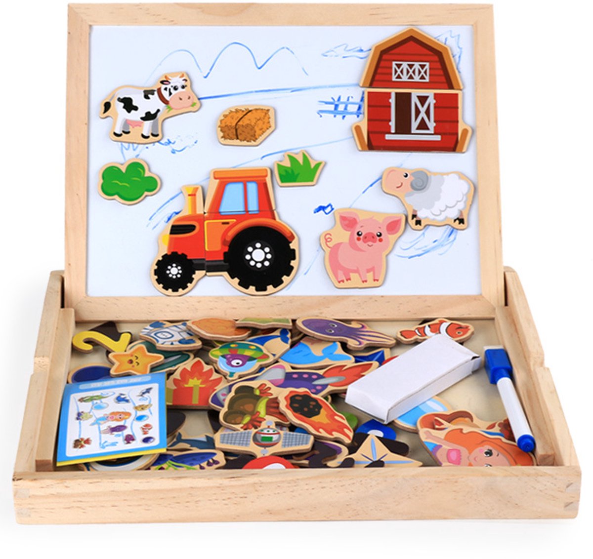 Baby Sonrisa Magnetisch Tekenbord – 2-in-1 Magneetbord & Krijtbord – Educatief Speelgoed – Creatief Spelen – Inclusief Accessoires