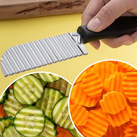 NTHProducts - Golf Cutter - Golf Snijder - Ergonomische Golf Snijder voor Aardappelen - Crinkle Chip Cutter - Geschikt voor Volwassenen en Kinderen van Nthproducts — afbeelding 2