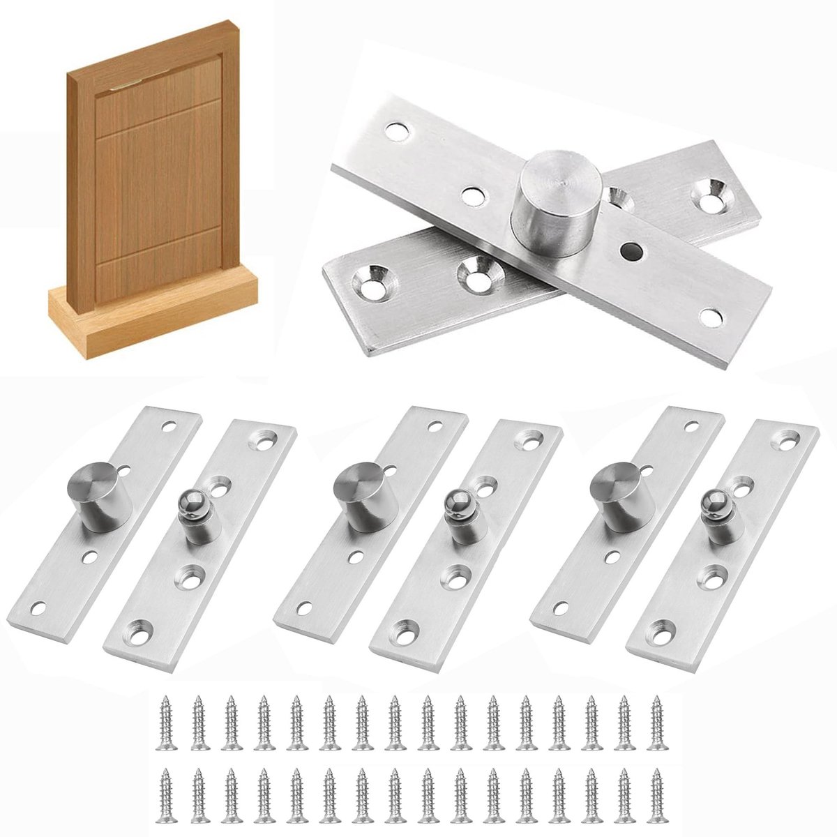 Allecto - Concealed Stainless Steel Swivel Hinges - 360 Degree Hinge