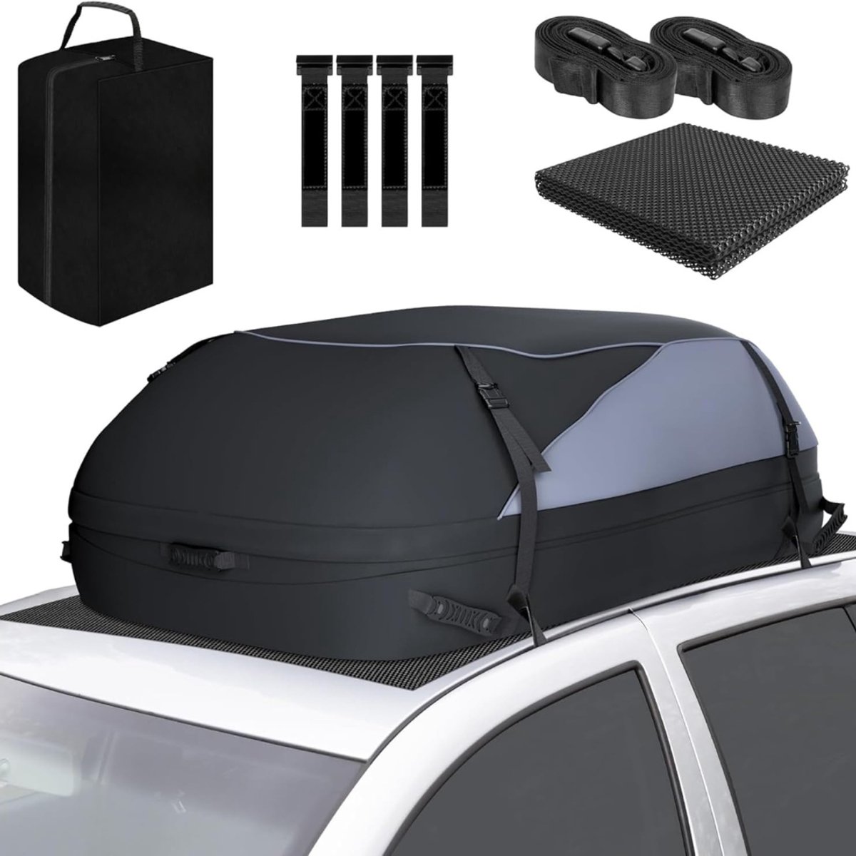 HEZIVO® Daktas Auto Waterdicht - Dakkoffer voor op Reis - 400 l - Complete Set