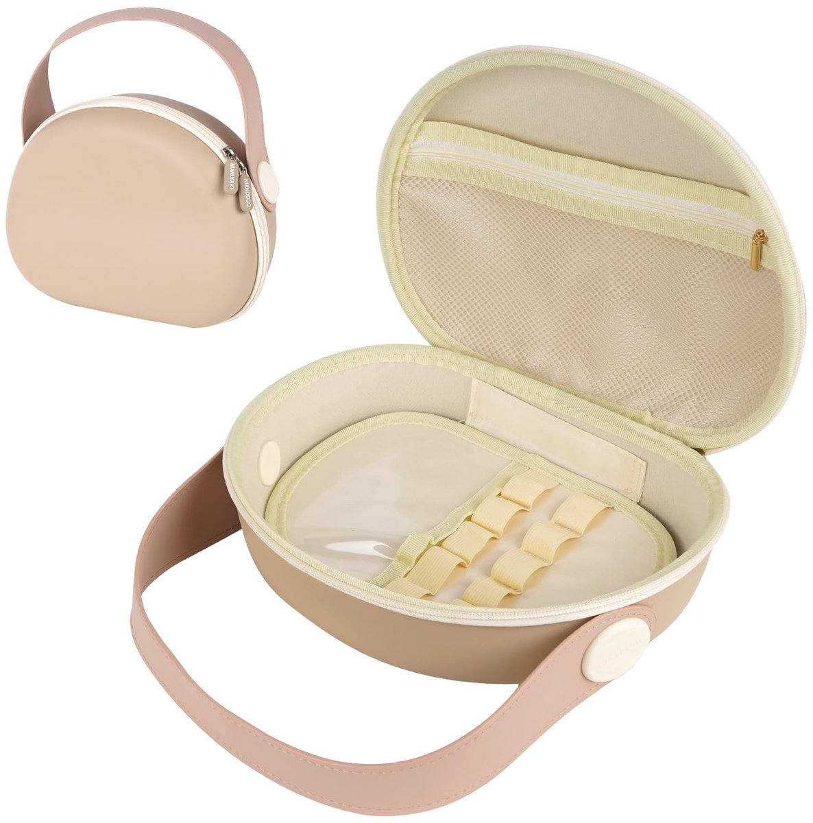 Allecto - Makeup Bag - Reisaccessoire - Grote Capaciteit - Bruin - Cosmetica Organizer - Waterdichte Toilettas - Geschikt voor Vrouwen - 26x10x20cm