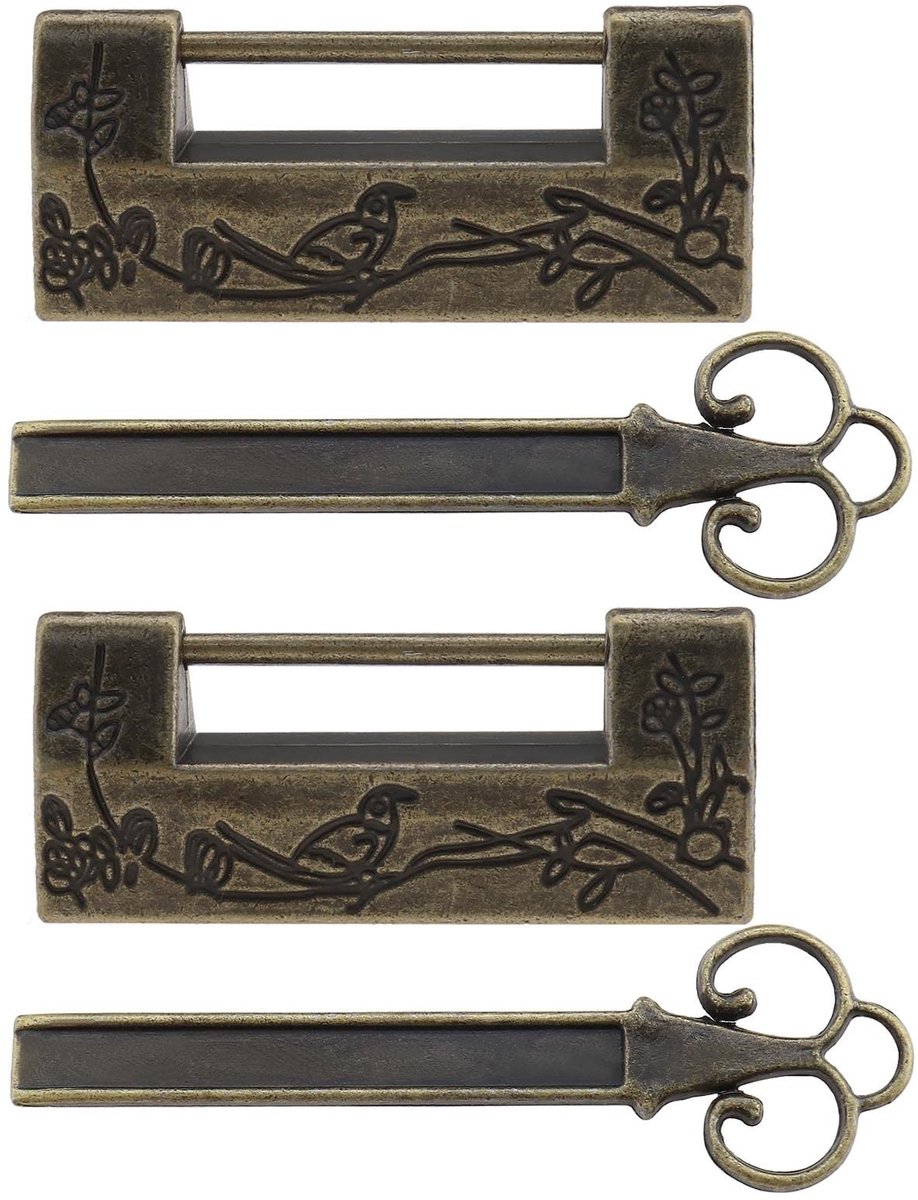 Allecto - Antieke Hangsloten - Decoratief - Bronzen - Voor Sieraden - Mini Kasten - Unieke Stijl