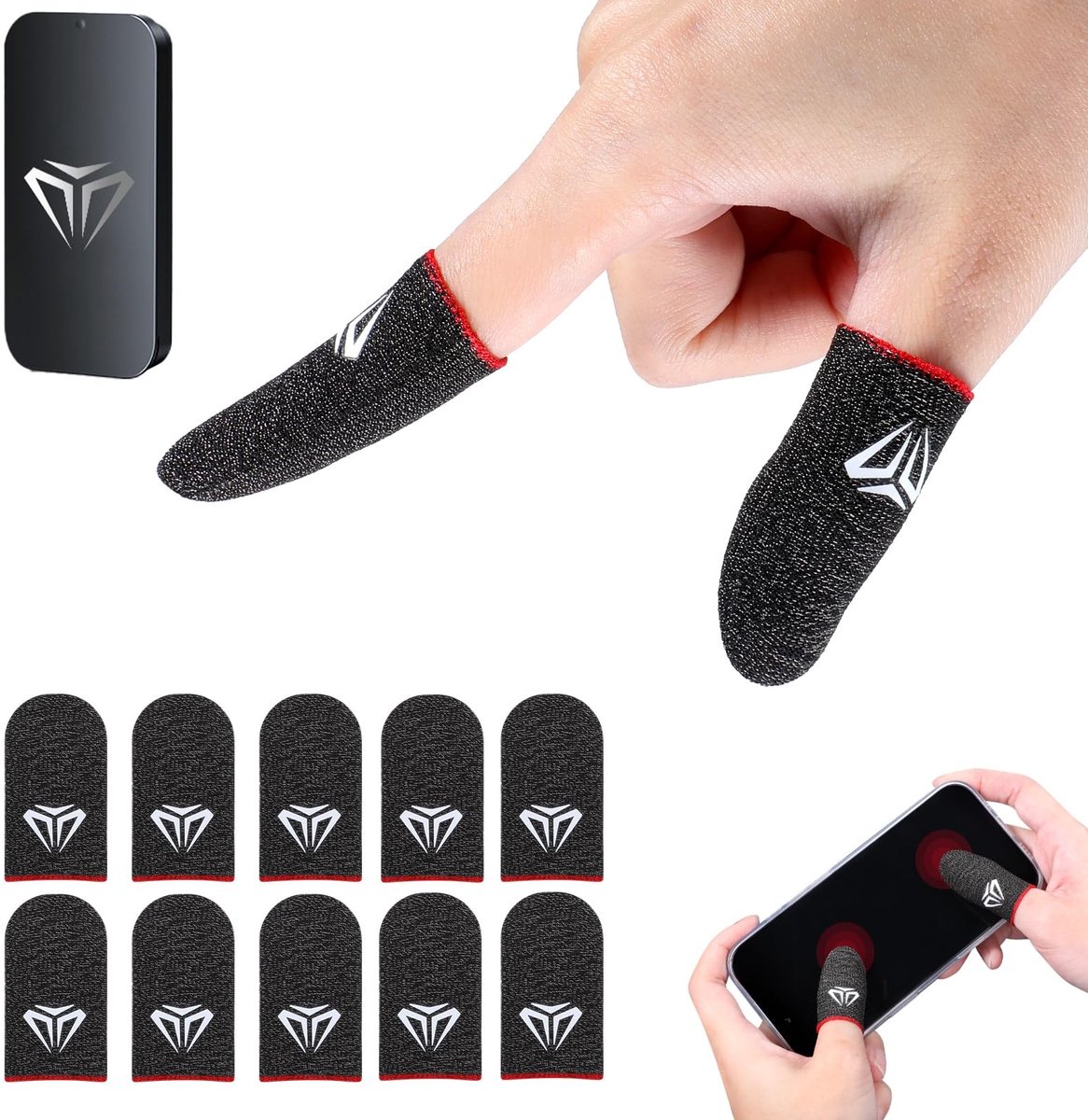 Allecto - Vinger Mouwen - Gaming - Ademend en Antizweet - Comfortabel - Bescherming - Handen - Geschikt voor Gamers - Zwart