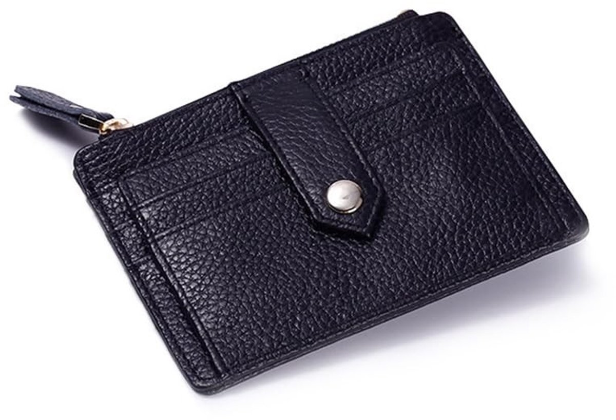 Allecto - Creditcardhouder - Kleine Lederen Portemonnee - Slim Design - Zwart - Creditcard Case - Handig voor Dagelijks Gebruik - Unisex