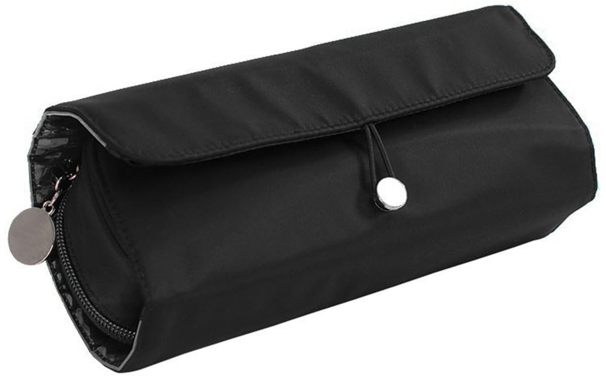 Allecto - Makeup Brush Storage Bag - Portable Makeup Organizer - Roll-up Design - Zwart - Cosmetica Etui - Ideaal voor Reizen - Brush Compartment