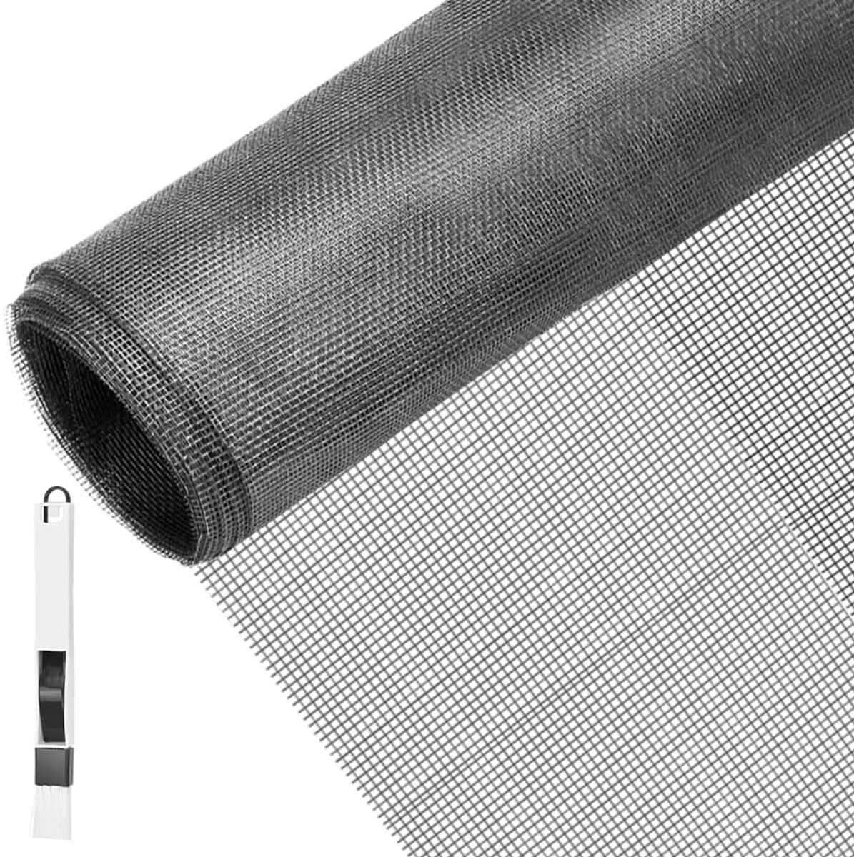 NTHProducts - Vliegenscherm - Insectenbescherming - UV-bestendig - 80 x 120 cm - Muggennet - Geschikt voor ramen en deuren - Grijs