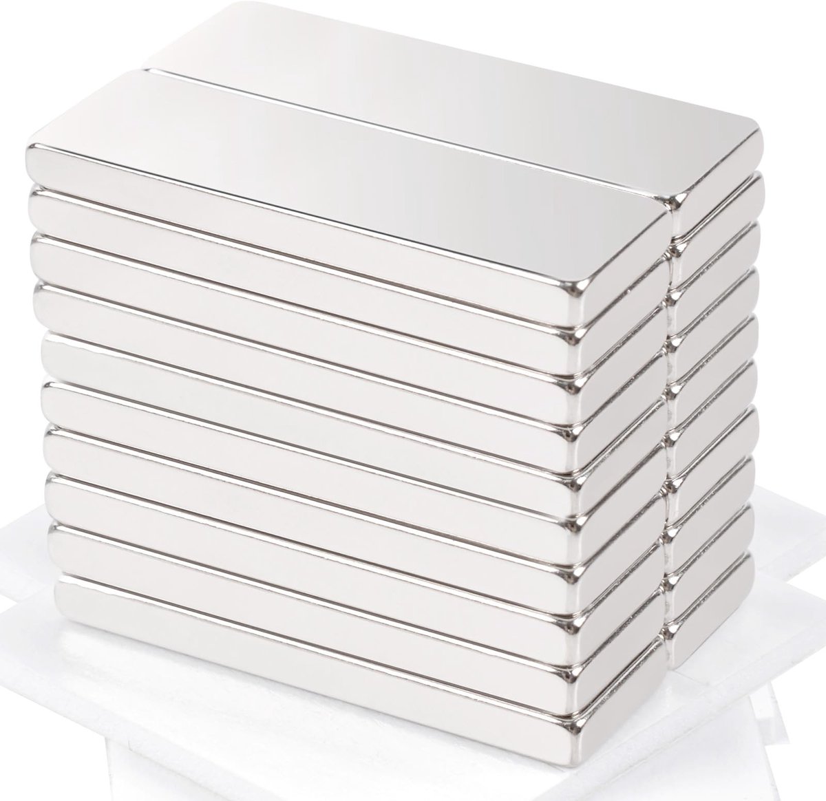 NTHProducts - Neodymium Magneten - Extra Sterk - Zelfklevende Achterkant - 30 x 10 x 3 mm - Set van 20 - Geschikt voor Witbord en Koelkast