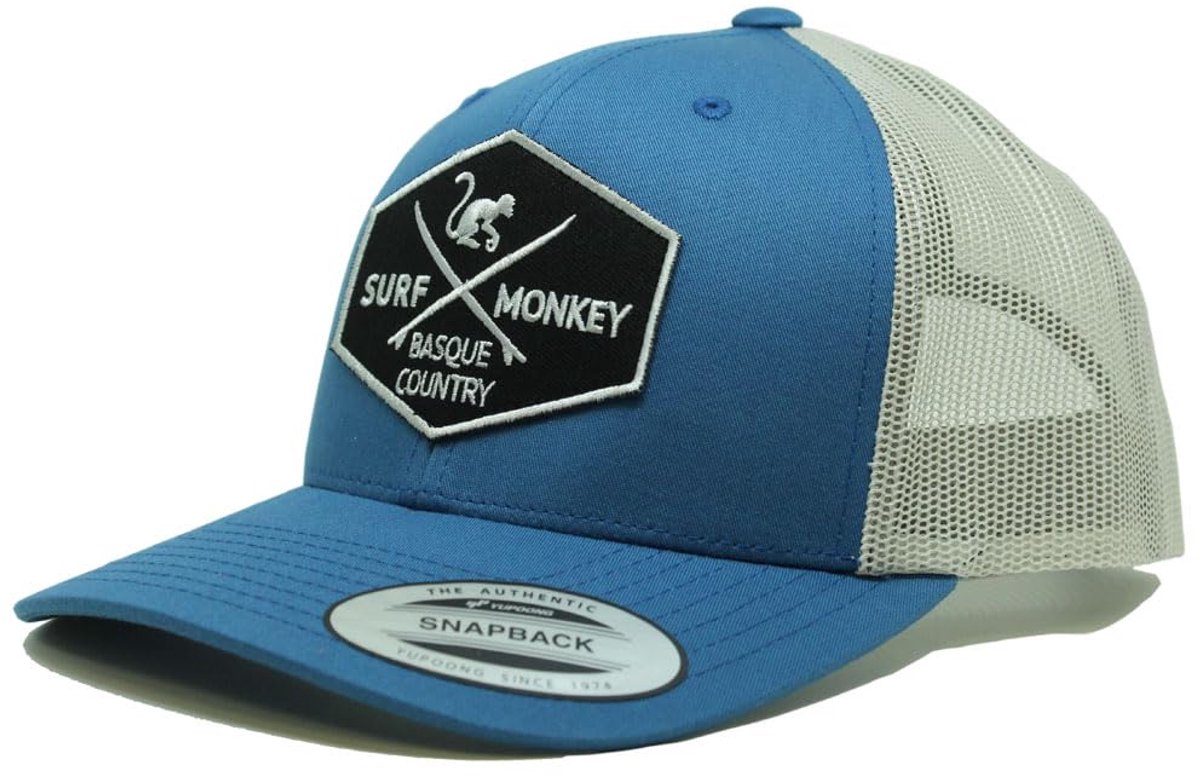 Surf Monkey - Trucker Cap - 6 Panel - One Size - Snapback - Blauw wit
