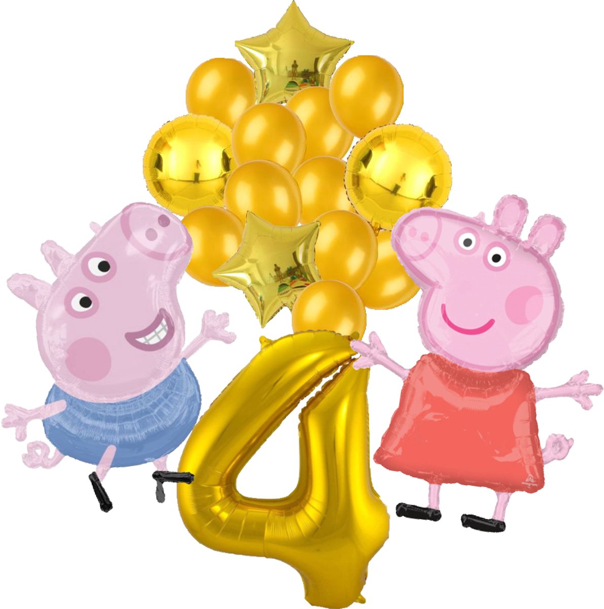 Peppa Pig en George Pig ballon set - 63x81cm - Folie Ballon - Peppa Big - George Big - Themafeest - 4 jaar - Verjaardag - Ballonnen - Versiering - Helium ballon