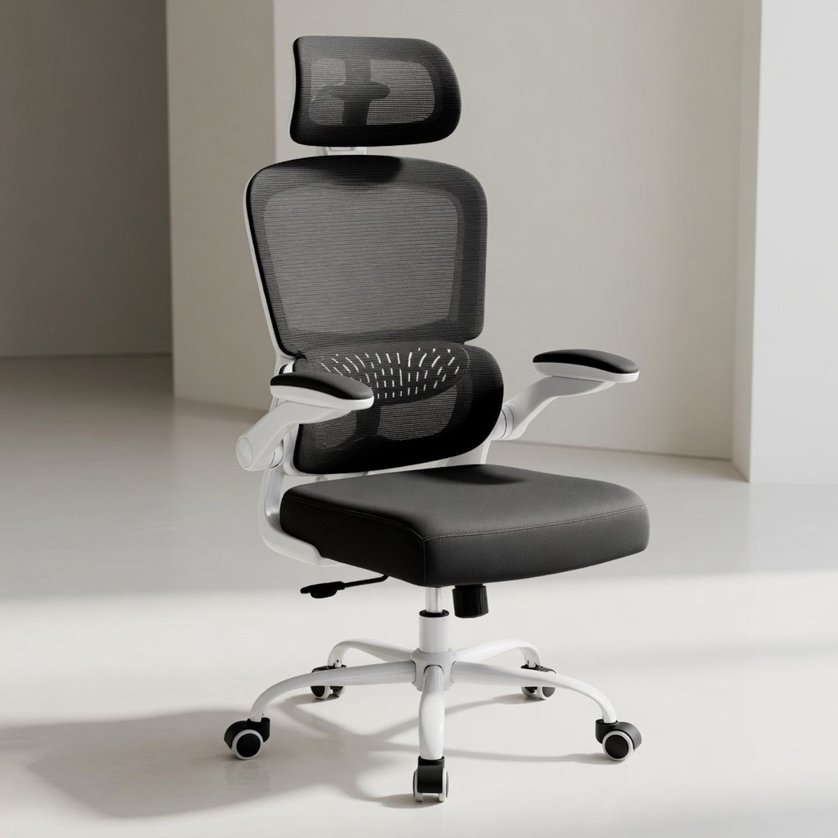 Ergonomische Bureaustoel met Verstelbare Lendensteun - Zwart - Lendensteun 2D Hoofdsteun – Gaming - Medahomestore