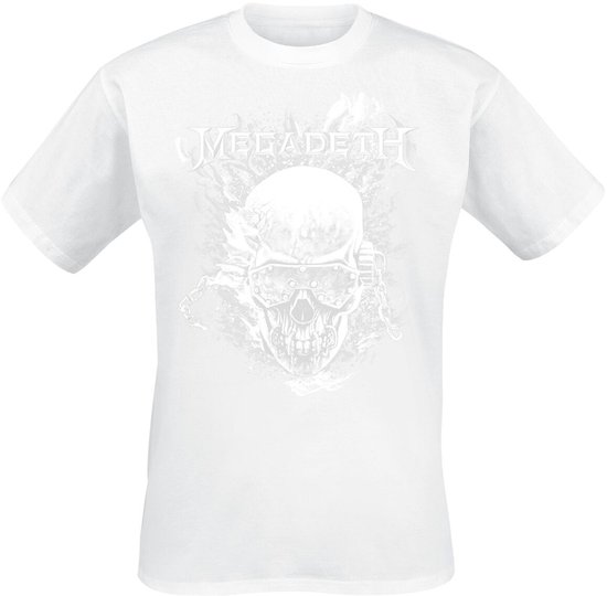Megadeth Vic & Flames Heren T-shirt - wit - 3XL