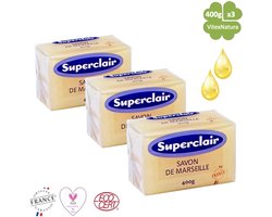 Superclair - Zeeptablet - Marseille Zeep - Glycerine - 400g x 3