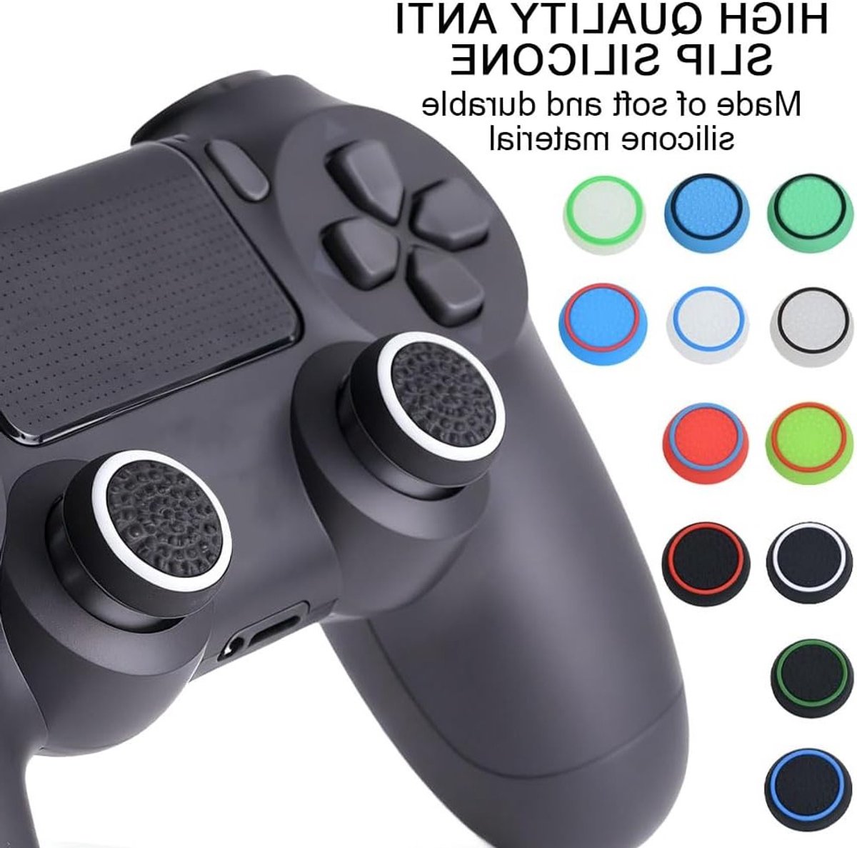 Set van 24 Siliconen Joystick Caps voor Controllers, Antislip Duimgrip Caps Geschikt voor PS5, PS4 en Xbox Series, Duurzame Beschermende Caps voor Verbeterde Spelervaring