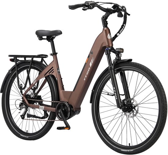 TTGO C7 SE Elektrische Fiets – 648Wh Lithium Accu – Actieradius tot 150 km – 36V 250W Middenmotor – Hydraulische Schijfremmen – 28×2.0 inch Banden – Shimano 9 Versnellingen – Aluminium Frame – LCD Display – Elektrische Stadsfiets – Bruin