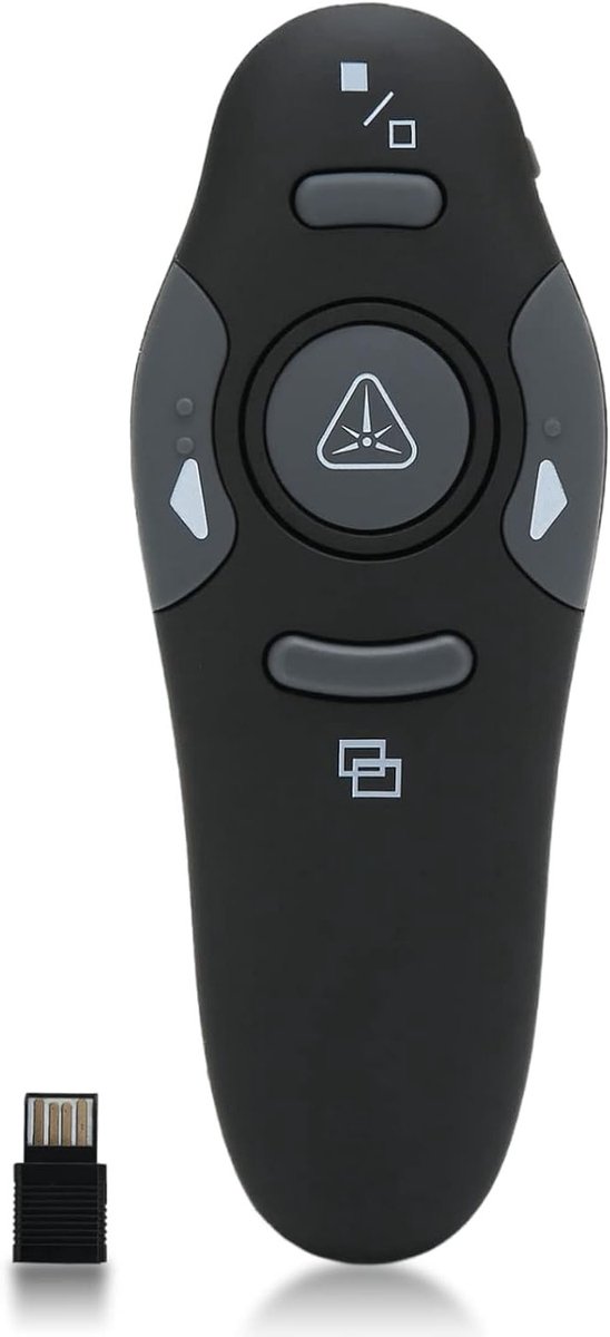 Ergonomische Draadloze Presenter voor Professionele Presentaties, Ideaal voor PPT en Laptopgebruik, Inclusief USB Ontvanger