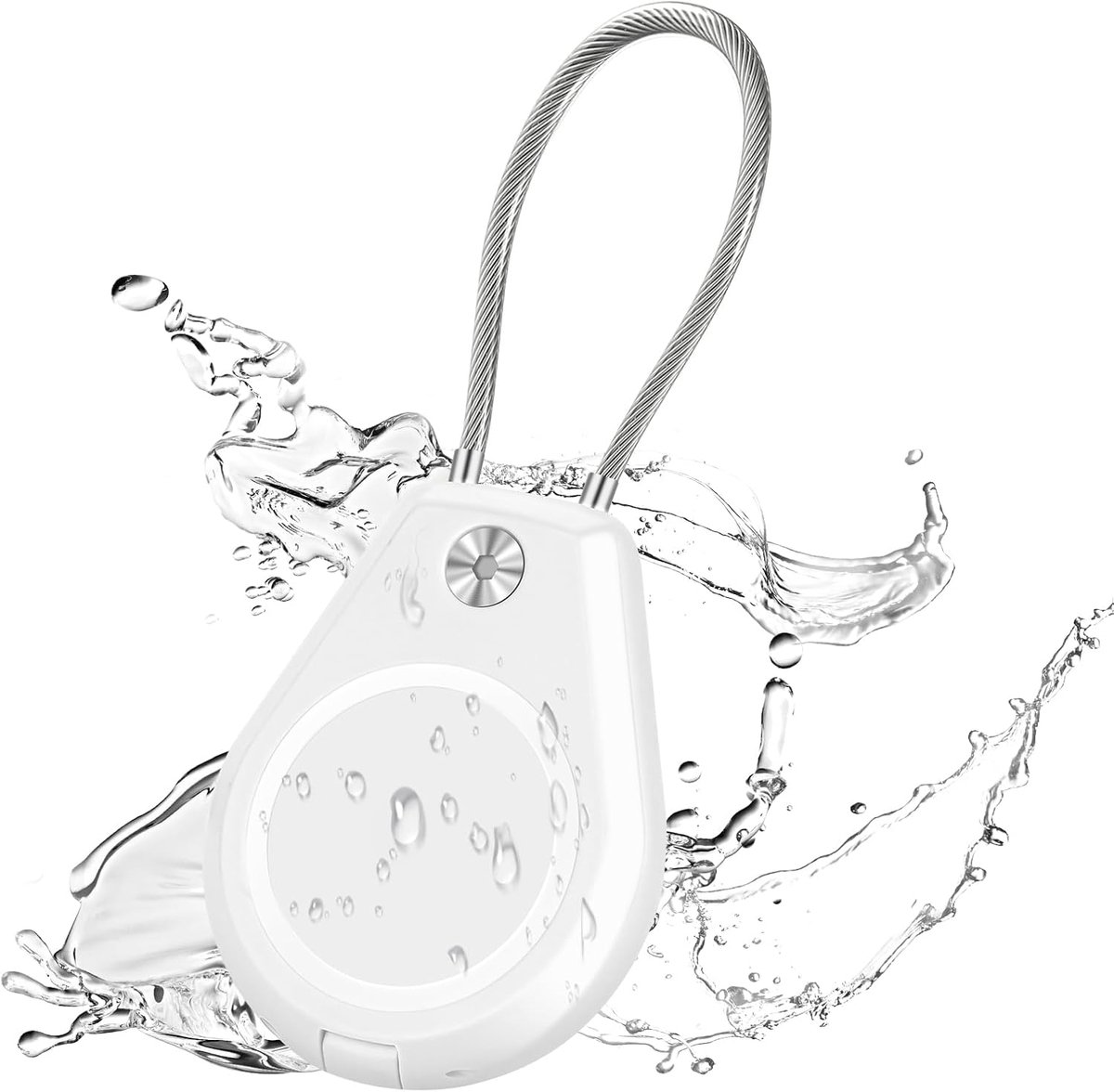Air Tag Beschermhoes - Anti-Verloren en Krasbestendig Lock Case Sleutelhanger - Compatibel met Apple Air Tags voor Sleutels, Bagage, Huisdier, Tas (Wit)