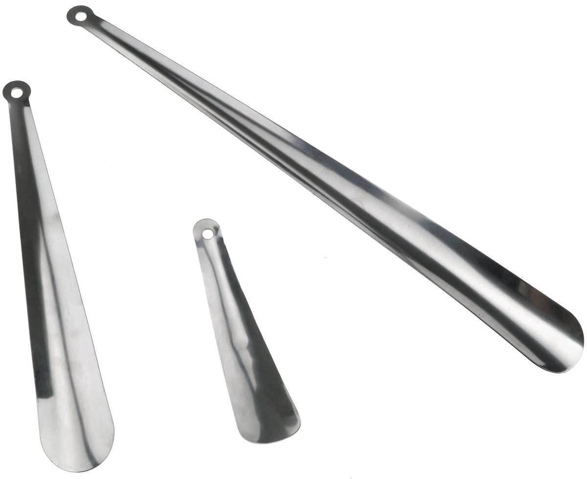 Shopcentral - Schoenlepel - Professionele Metalen Schoenlepel - Lange Handgreep - Geschikt voor Hoge Hakken - Duurzaam en Sterk - 3 Stuks