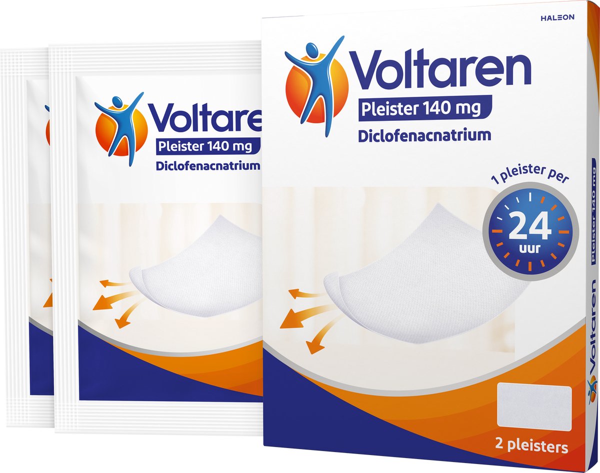 Voltaren Pleister 140 mg Diclofenacnatrium - 2 pleisters - Verlicht pijn bij acute verrekkingen, verstuikingen of kneuzingen aan armen en benen - 1 pleister per 24 uur
