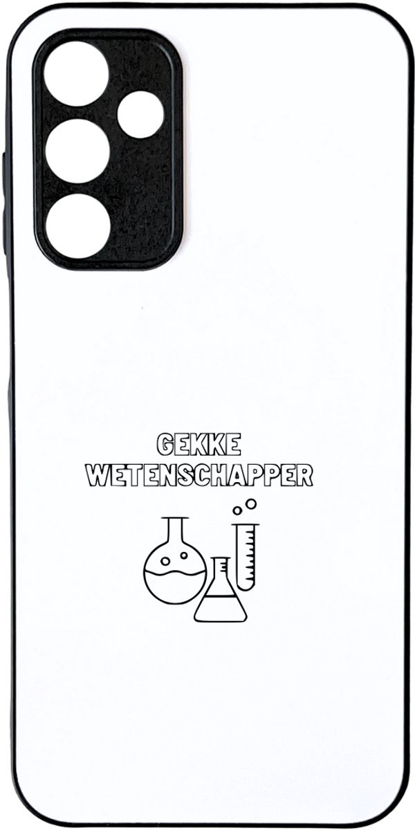 Hacebo® - Gekke wetenschapper telefoonhoesje - Wetenschap - Familie vrienden - telefoonhoesjes - Cadeau - hoesje geschikt voor Samsung Galaxy A15 (4G en 5G)