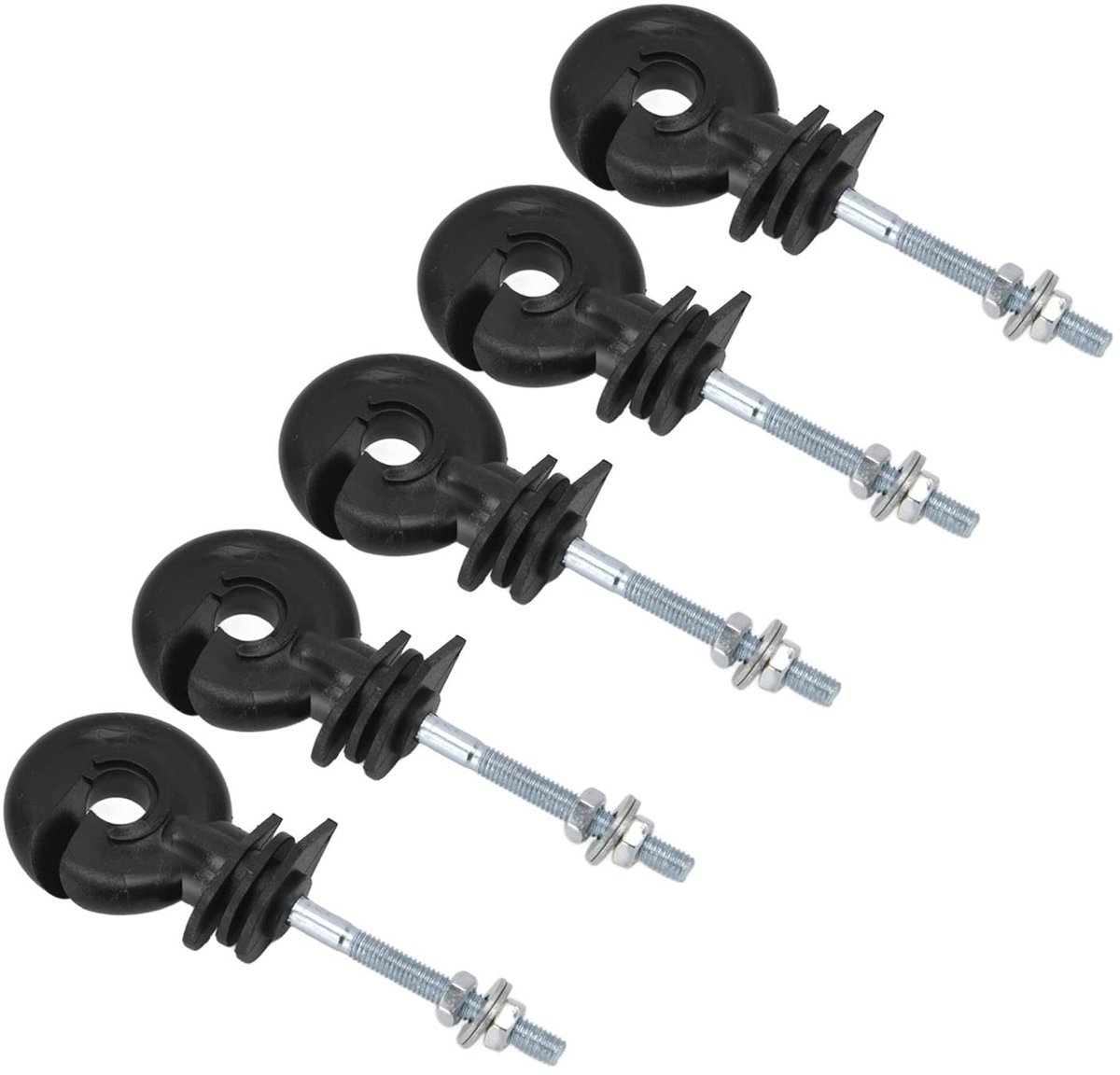 Allecto - Isolatoren elektrische omheining - weerbestendig - zwart - schroefbare ringisolatie - perfect voor veeteelt - 100 stuks