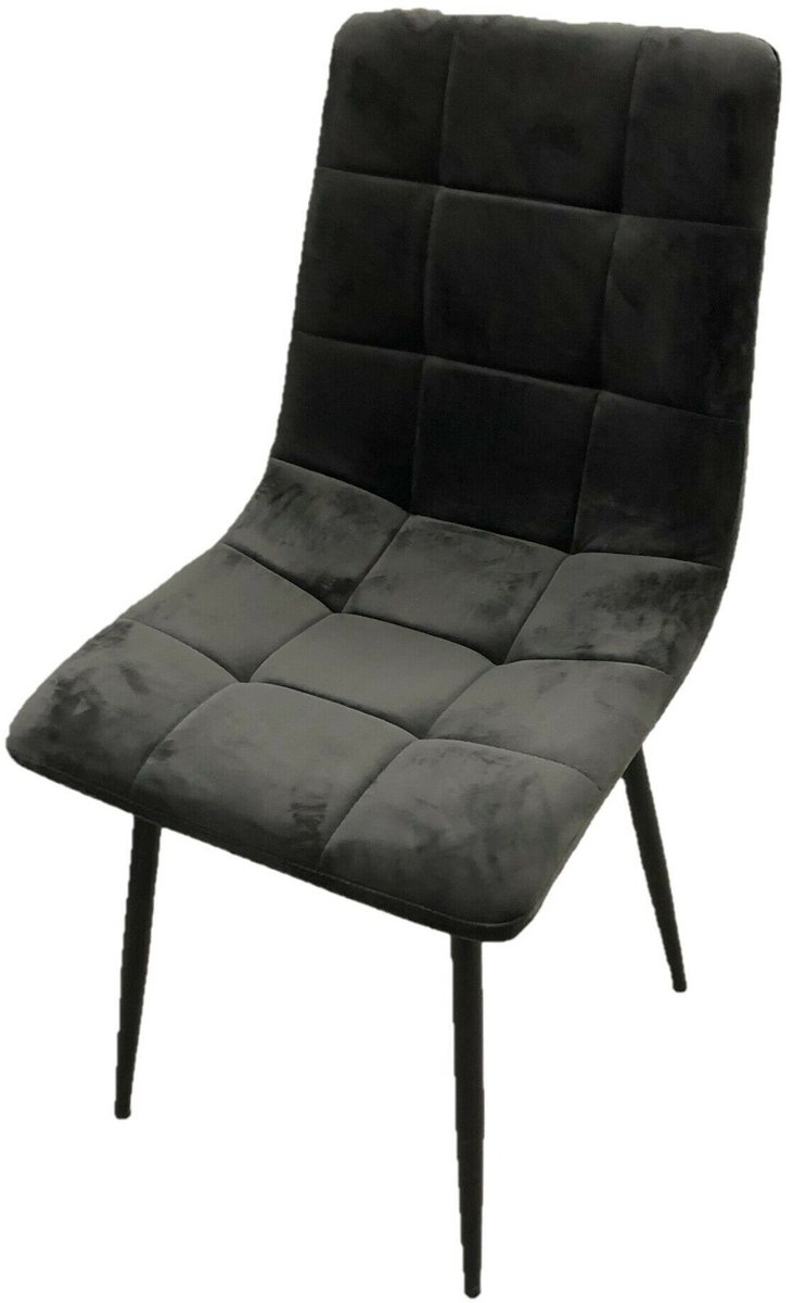 Eetkamerstoel Eureka S140 – zwart velvet – metalen poten
