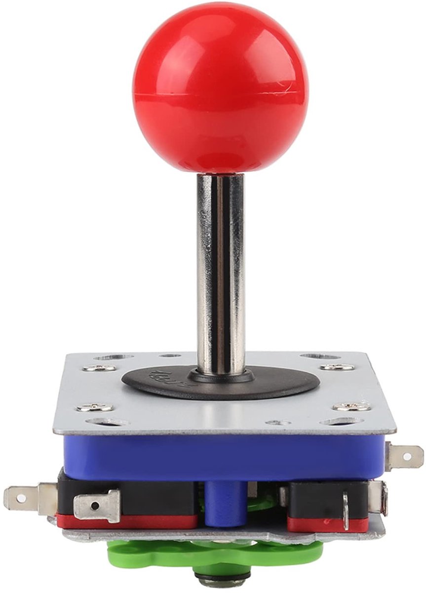 Allecto - Joystick - Gaming Joystick - Lange Handgreep - Rood - 2/4/8-weg Game Joystick - Geschikt voor Arcade Games - 10 x 6,5 x 12 cm