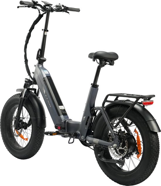 TTGO F6 Pro Elektrische Fiets – Opvouwbaar – 48V 18Ah Lithium Accu – Actieradius tot 140 km – Aluminium Frame met Achtervering – 20×4.0 inch Fatbike Banden – Hydraulische Schijfremmen – Shimano 7 Versnellingen – Elektrische Stadsfiets – Grijs — afbeelding 2